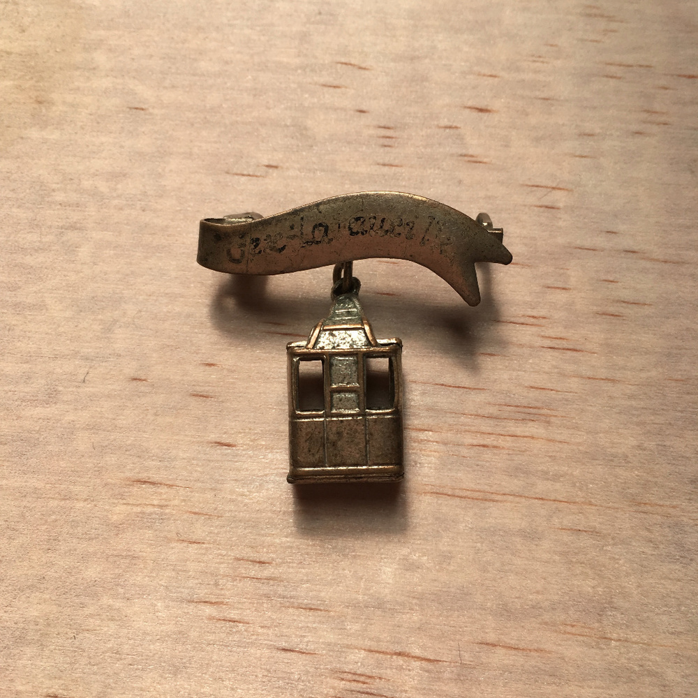 Vintage Swiss Alpine Ski Lift Gondola Pin